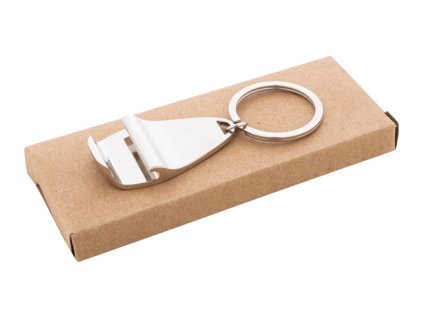 Kovová kľúčenka s otvarákom , Silver (Farba Silver)