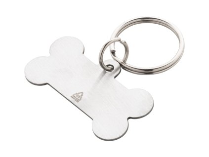 Kľúčenka z recyklovaného nerezu - kostička , Silver (Farba Silver)