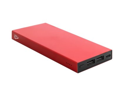 Powerbanka 10 000 mAh z rec.hliníka , Red (Farba Red)