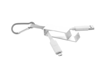 USB nabíjací kábel z recyklovaného hliníka , Silver (Farba Silver)