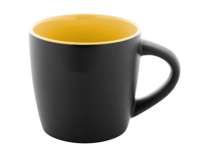 Matný keramický hrnček s farebným vnútrom 300 ml , Yellow (Farba Yellow)