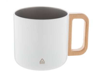 Dvojstenný hrnček z recyklovaného nerezu 350 ml , white (Farba white)