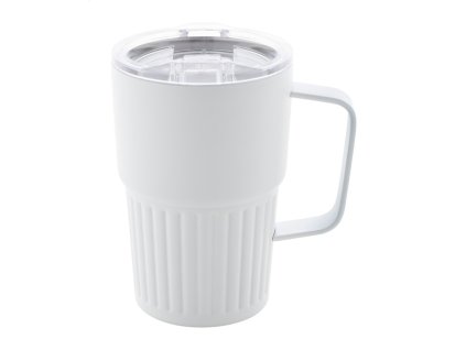 Termohrnček z recyklovaného nerezu 470 ml , white (Farba white)
