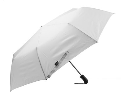 Veľký automatický skladací dáždnik z RPET , white (Farba white)