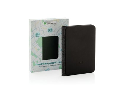 Cestovná peňaženka s lokátorom Trackmate z RCS polyesteru , Black (Farba Black)