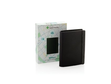 Peňaženka s nabíjacím lokátorom Seekcard z RCS polyesteru , Black (Farba Black)