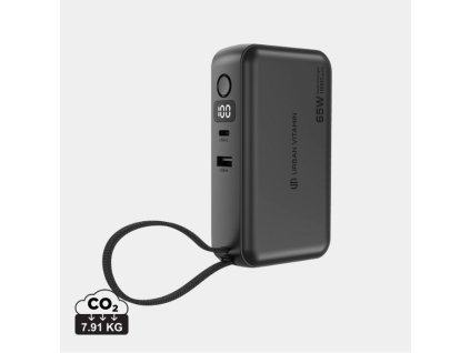Hybridná nabíjačka 10 000 mAh 65W z RCS plastu , Black (Farba Black)