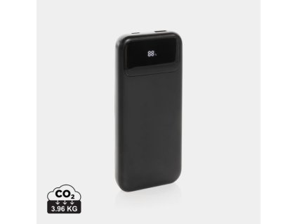 Powerbanka 10000mAh s integr. káblami z RCS plastu , Black (Farba Black)