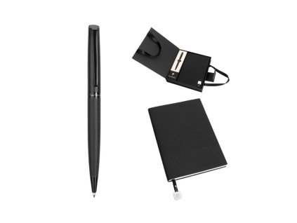 Sada zápisník A5 a pero CHANTAL , Black (Farba Black)