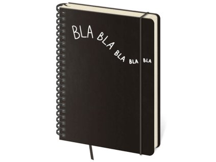 Linajkový zápisník TWIN-L čierny Bla bla , Black (Farba Black)