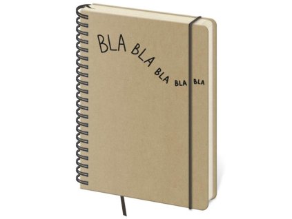 Bodkovaný zápisník TWIN-L hnedý Bla bla , Beige (Farba Beige)