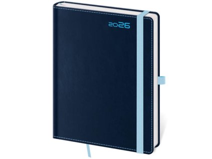 Denný A5 Double Blue s putkom na pero , Double Blue (Farba Double Blue)