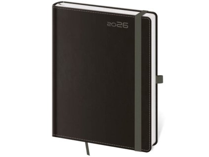 Týždenný A5 Double Black s putkom na pero , Double Black (Farba Double Black)