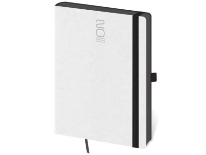 Denný A5 Memory s gumičkou , white (Farba white)