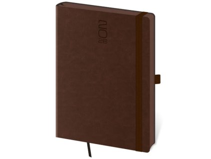 Týždenný A5 Memory s gumičkou , dark brown (Farba dark brown)