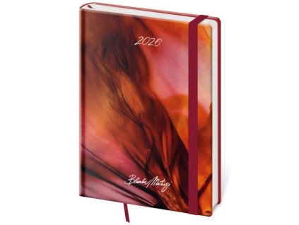 Týždenný A5 Vario s gumičkou , matragi red (Farba matragi red)