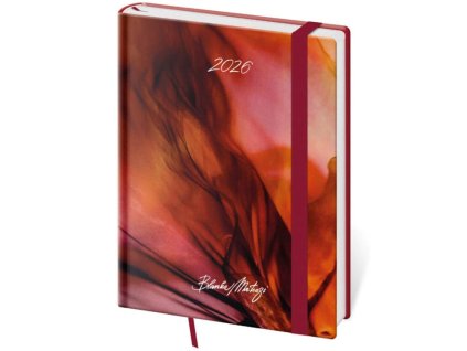 Týždenný B6 Vario s gumičkou , matragi red (Farba matragi red)