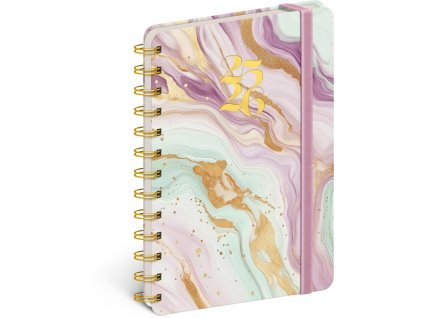 Špirálový 18-mesačný Petito Ružový mramor , mixed (Farba mixed)