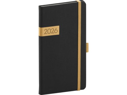 Vreckový Twill 9x15,5 cm , black/gold (Farba black/gold)