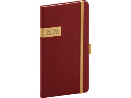 Vreckový Twill 9x15,5 cm , burgundy/gold (Farba burgundy/gold)