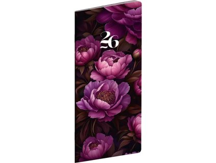 Vreckový mesačný Fialové kvety 8x18 cm , mixed (Farba mixed)