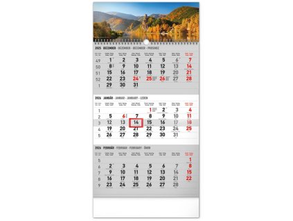 Nástenný 3-mesačný Krajina s SK menami , mixed (Farba mixed)