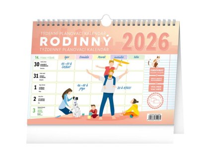 Týždenný rodinný s háčikom CZ/SK , mixed (Farba mixed)