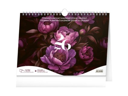 Stolový plánovací Fialové kvety , mixed (Farba mixed)