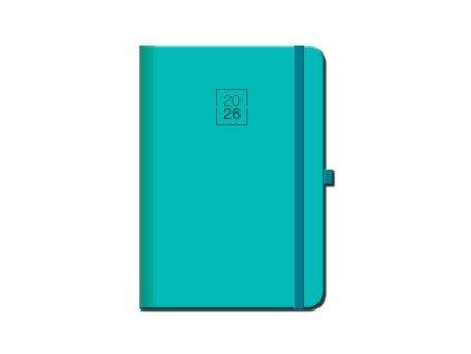 Týždenný A5 FLORENCIA s gumkou , mentol (Farba mentol)