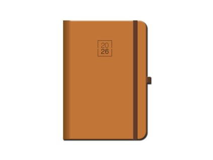 Týždenný A5 FLORENCIA s gumkou , Brown (Farba Brown)