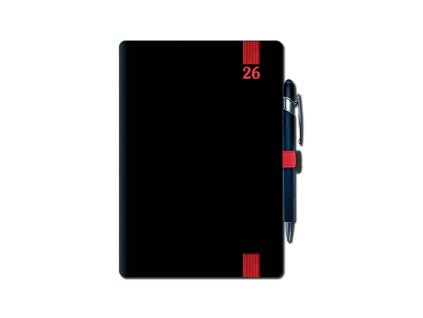 Týždenný A5 ELASTIC , Red (Farba Red)