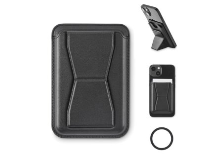 Magnetické PU puzdro na karty , Black (Farba Black)