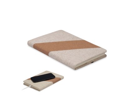 Zápisník A5 s 15W nabíjačkou , Beige (Farba Beige)