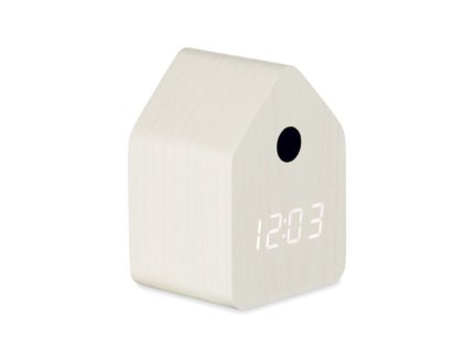Budík so zvukom kukučky z MDF , white (Farba white)