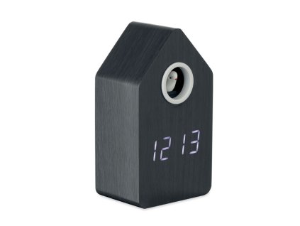 Budík s kukučkou z MDF , Black (Farba Black)