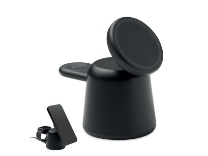 Bezdrôtová nabíjačka 15W, 3v1 , Black (Farba Black)