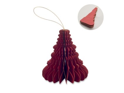 Papierová ozdoba - stromček , Red (Farba Red)