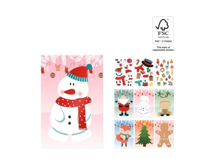 Sada vianočných listov a nálepiek , white (Farba white)