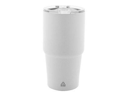 Termohrnček z recyklovaného nerezu (600 ml) , white (Farba white)