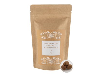 Mandle v čokoláde so škoricou (70g) , natural (Farba natural)