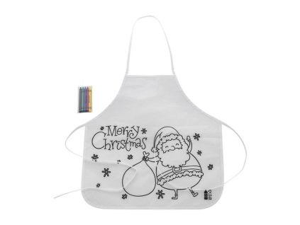Vianočná detská zástera na vyfarbenie , white (Farba white)