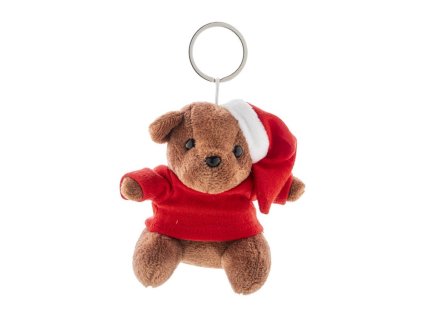 Plyšová kľúčenka - vianočný medvedík , mixed (Farba mixed)
