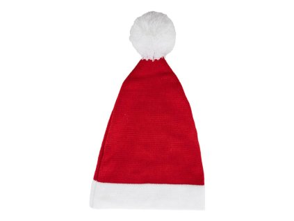 Pletená Santa čiapka s brmbolcom , Red (Farba Red)