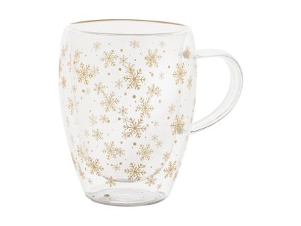 Vianočný sklenený termohrnček (350 ml) , transparent (Farba transparent)