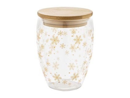 Vianočný sklenený termohrnček (310 ml) , transparent (Farba transparent)