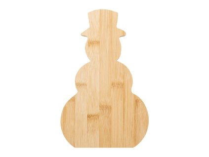 Vianočná doštička na krájanie - snehuliak , natural (Farba natural)