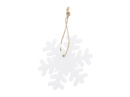 Ozdoba na stromček z RPET plsti - vločka , white (Farba white)