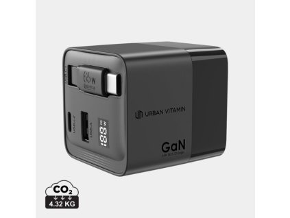 Nabíjačka 65W GaN s nabíjacím káblom , Black (Farba Black)