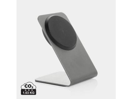 Hliníkový stojan s nabíjačkou 15W , Grey (Farba Grey)