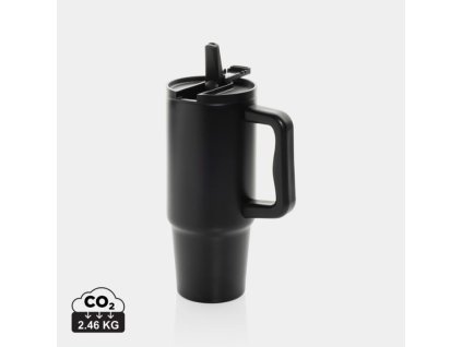 Nerezový termohrnček so slamkou (900 ml) , Black (Farba Black)